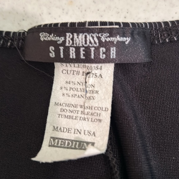 B.Moss Dress Women’s MEDIUM Black & White Wrap Front W/Tie Sleeveless - Picture 7 of 9